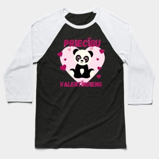 Latviski Priecīgu valentīndienu - Panda Baseball T-Shirt